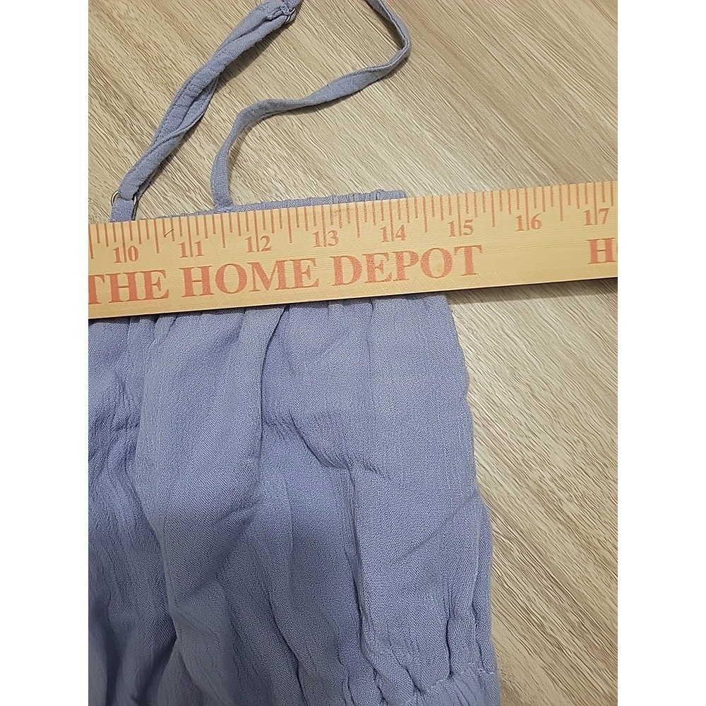 Hollister Womens Blue Smocked Ruffle Hem Camisole Top Size M Adjustable Straps - Picture 9 of 9